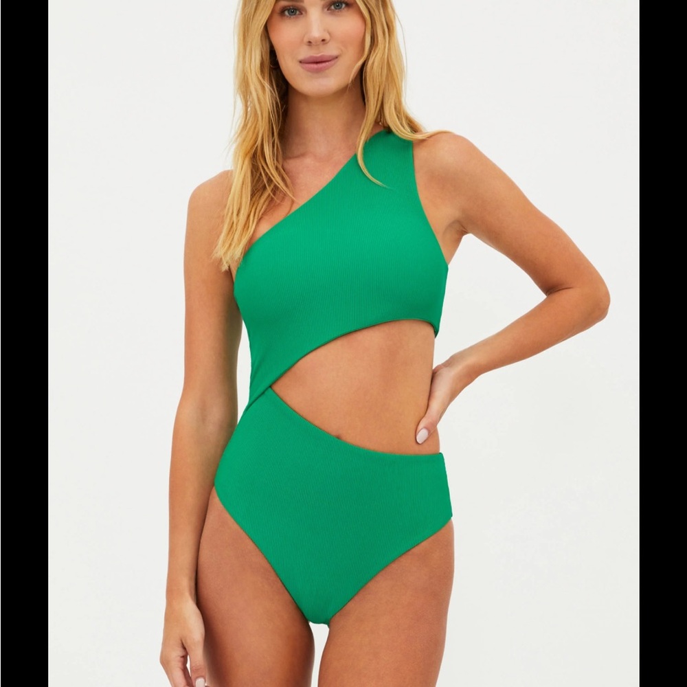 Beachriot one piece black and white stripes